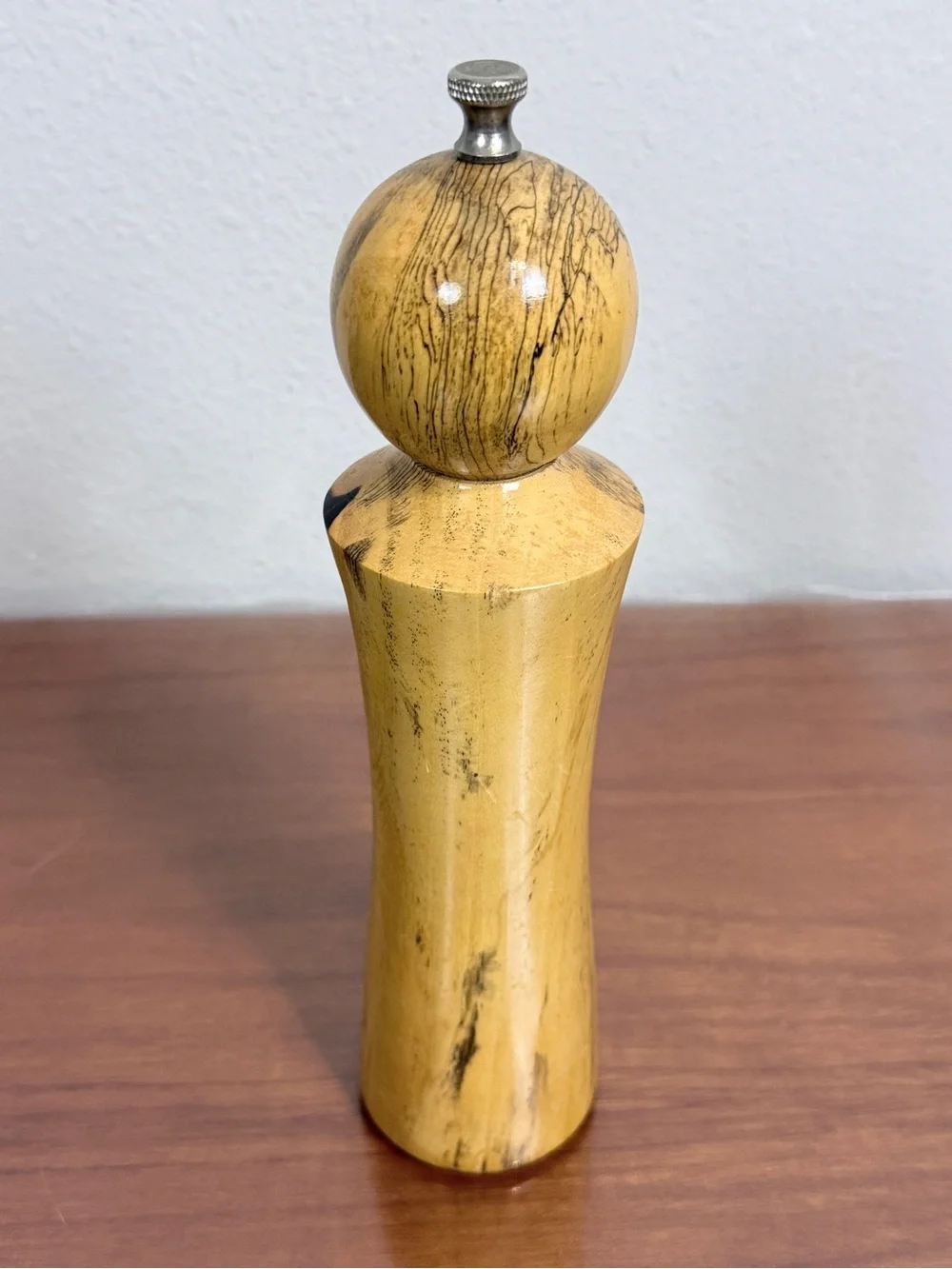 Hand-turned Handmade Spalted Tamarind Wood Pepper Mill 11”